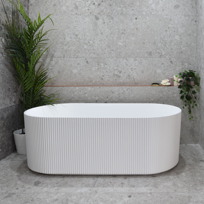 BRIGHTON Groove Freestanding Bath Gloss/Matte White 1500 & 1700