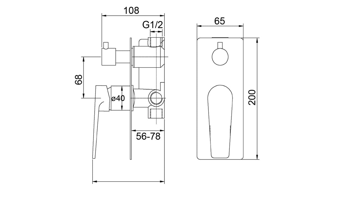 ZEVIO Shower/Bath Mixer with Diverter - Brushed Nickel - Renovation Box