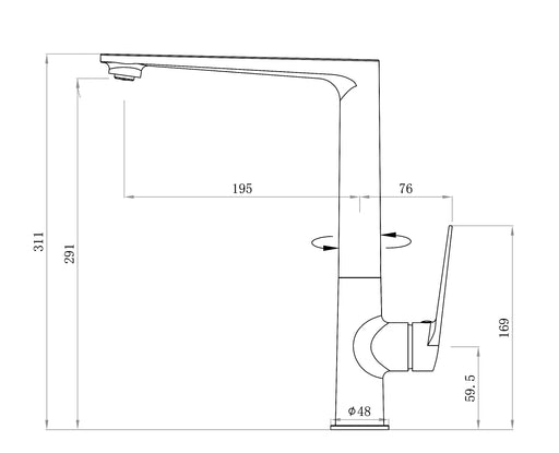 ZEVIO Kitchen Sink Mixer - Gun Metal - Renovation Box