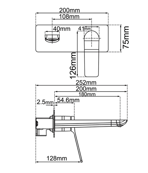 LISBON AP Wall Mixer with Spout - 5 Colours