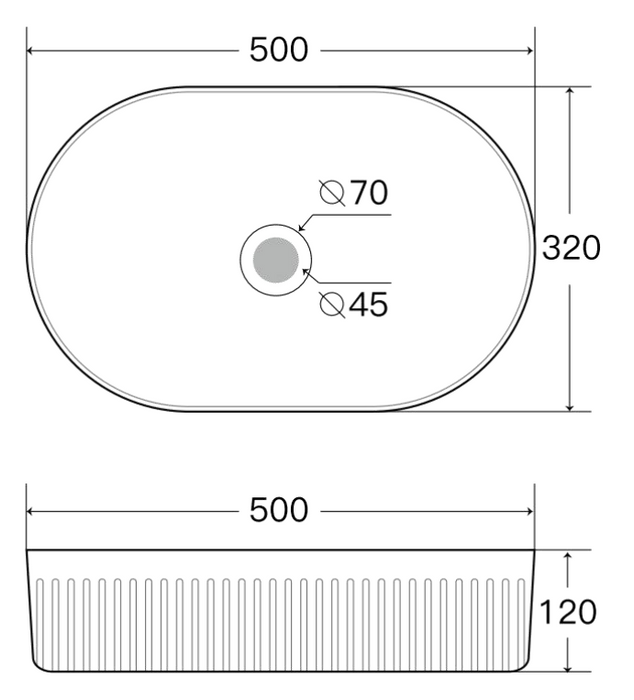 CADEL AULIC OVAL Fluted Basin