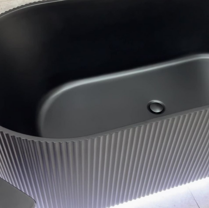 BRIGHTON Groove Freestanding Bath Matte Black 1500 & 1700