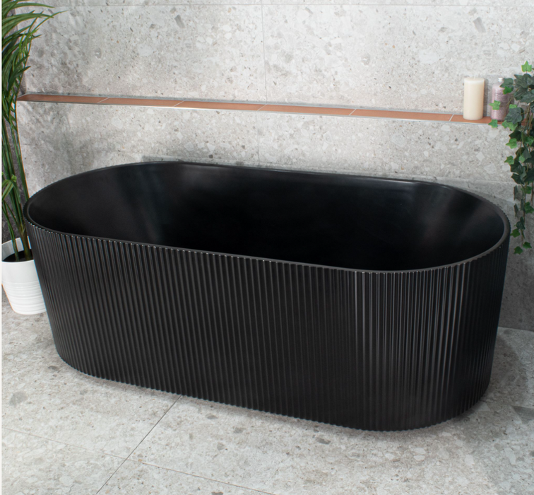 BRIGHTON Groove Freestanding Bath Matte Black 1500 & 1700