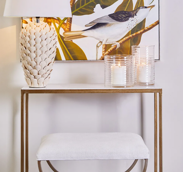 CHOLE Stone Console Table - Small Antique Gold