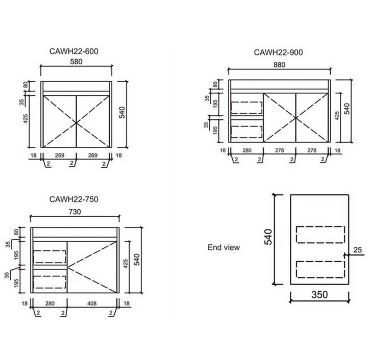 MAYA  Slimline Wall Hung Vanity