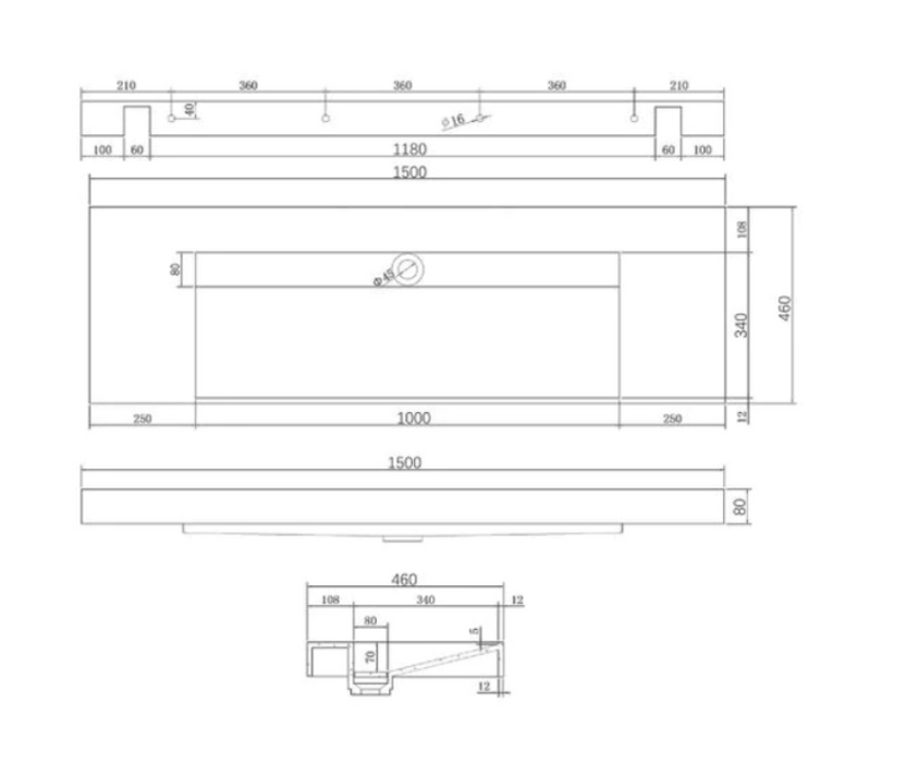 MOONLIGHT Wall Hung Basin