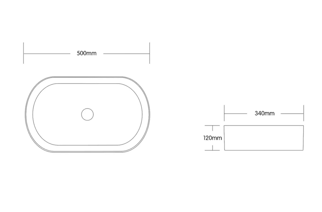 QUAY Oval Basin - Matte Black/White